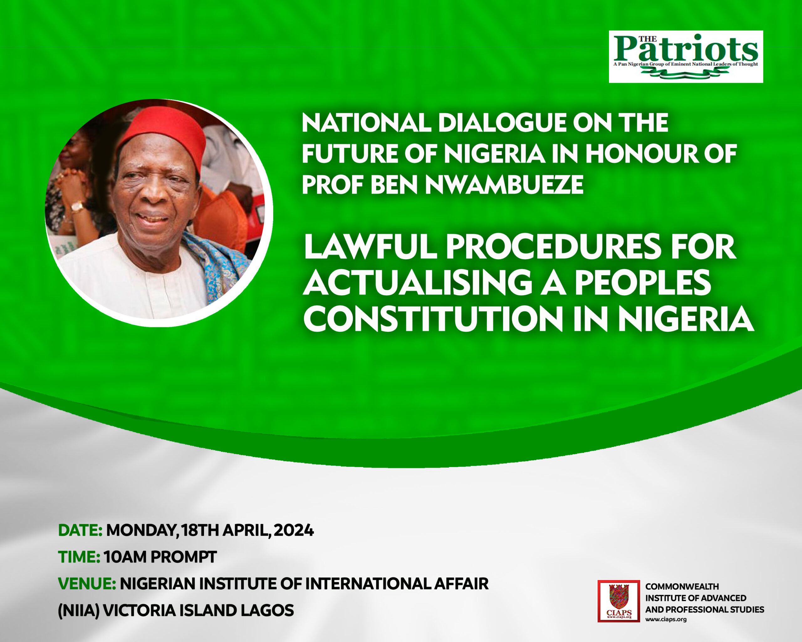 National Dialogue in honour of Prof Ben Nwabueze